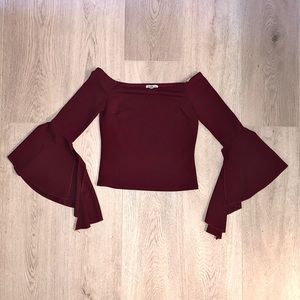 Off Shoulder Top with Flowy Sleeves